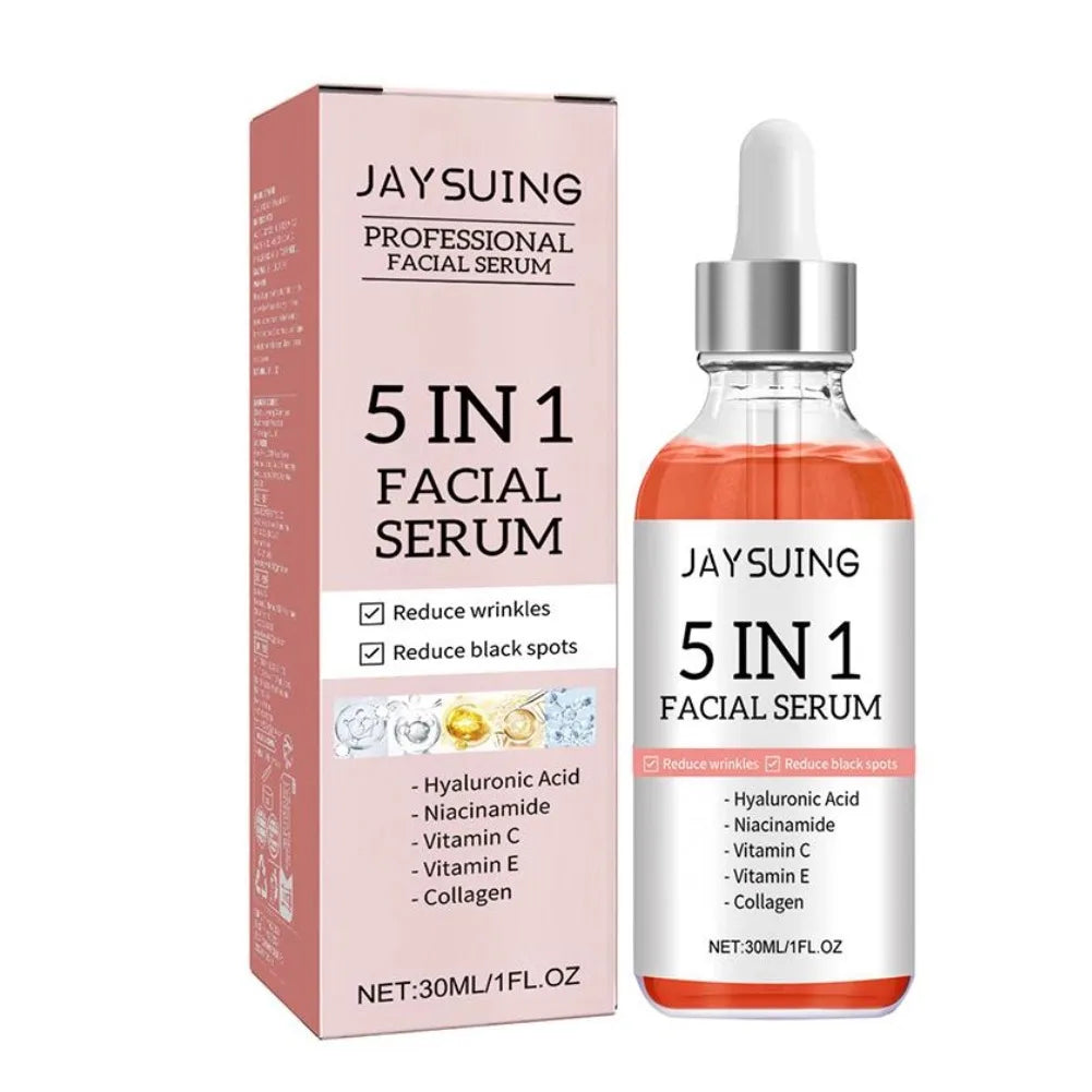 5 In 1 Fade fine lines Firming Face Serum Moisturizing brightning Vitamin C Hyaluronic Acid Facial Serum Shrink Pores Skin Care-5